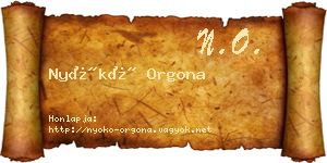 Nyókó Orgona névjegykártya